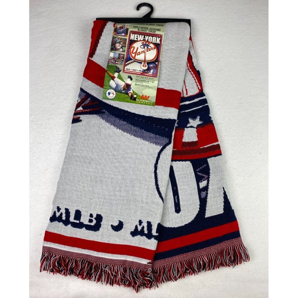 VTG MLB New York Yankees Triple Woven Jacquard Blanket/Throw‎ Northwest Company